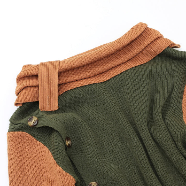 Women's Green 70s Vintage Minimalist Turtleneck Knit
