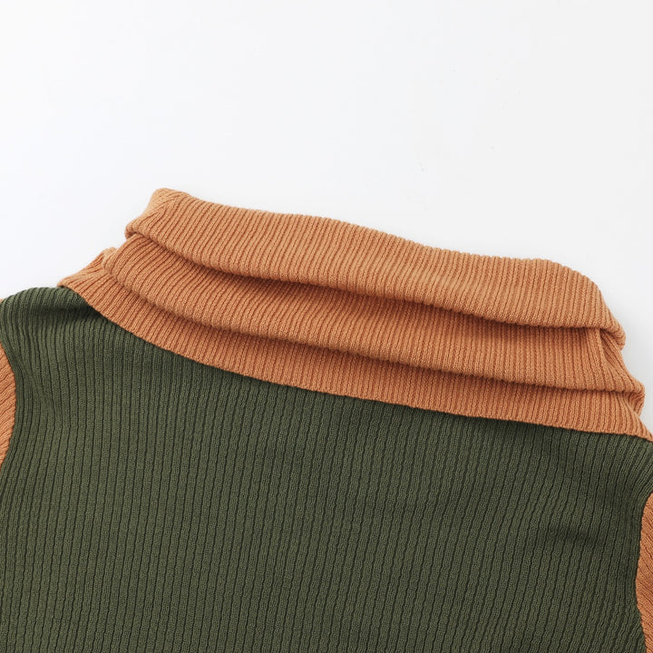 Women's Green 70s Vintage Minimalist Turtleneck Knit