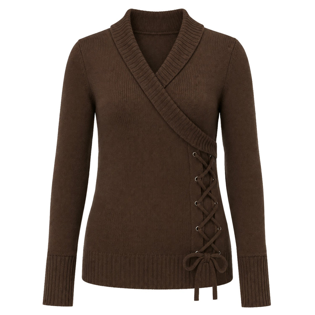 Maglieria jacquard da donna con design a pois classici vintage blu scuro