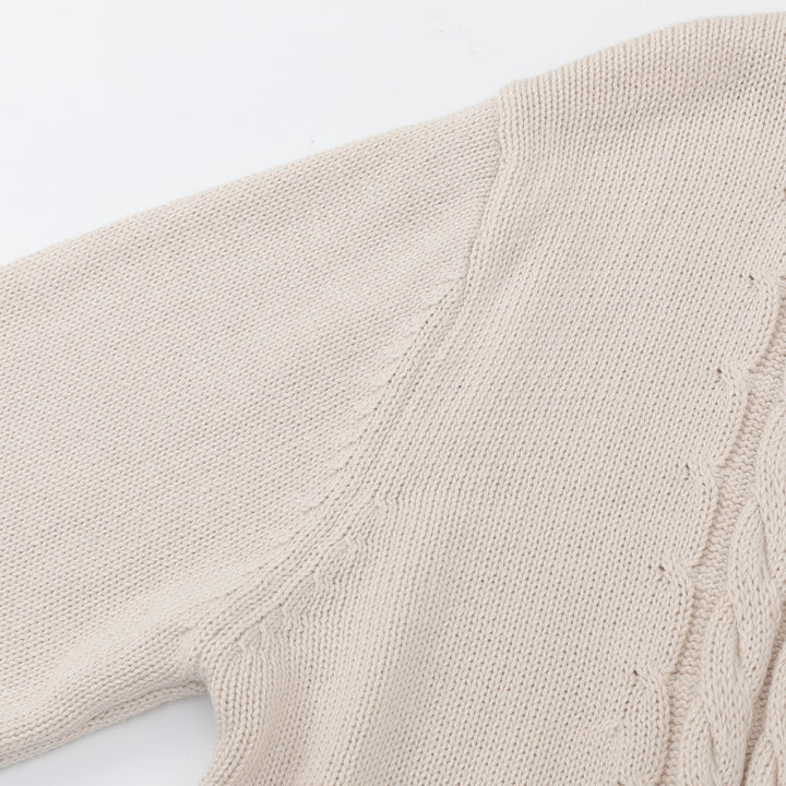 Women's Apricot 70s Vintage Cable Knit Shawl Collar Cardigan