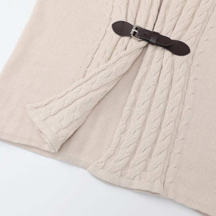 Women's Apricot 70s Vintage Cable Knit Shawl Collar Cardigan