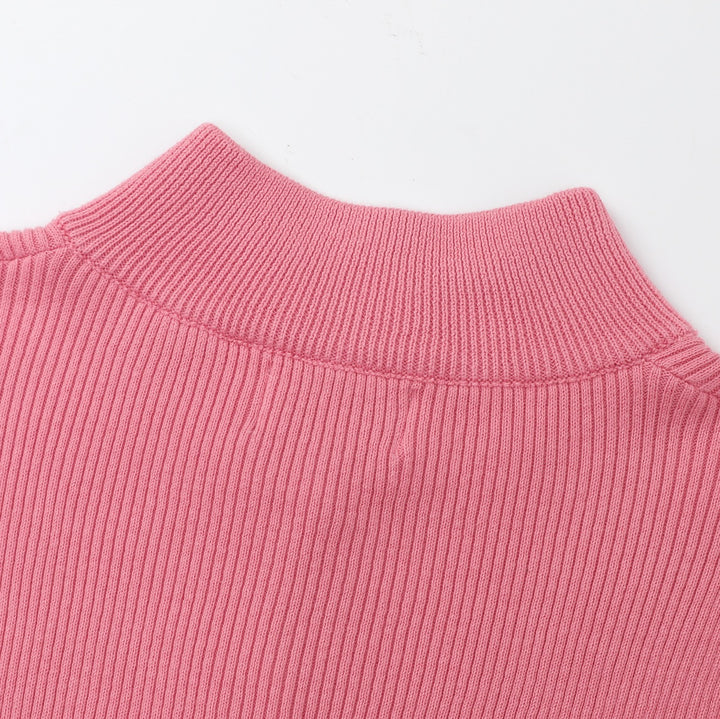 Women's Pink 60s Vintage Minimalist Tie-Neck Knit Cardigan