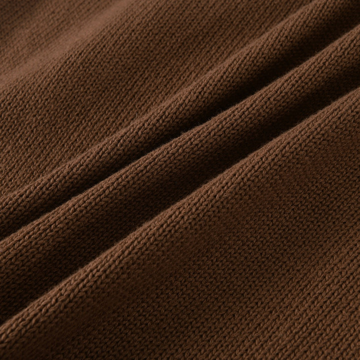 Women's Brown 60s Vintage Elegant Shawl Collar Knit Cardigan