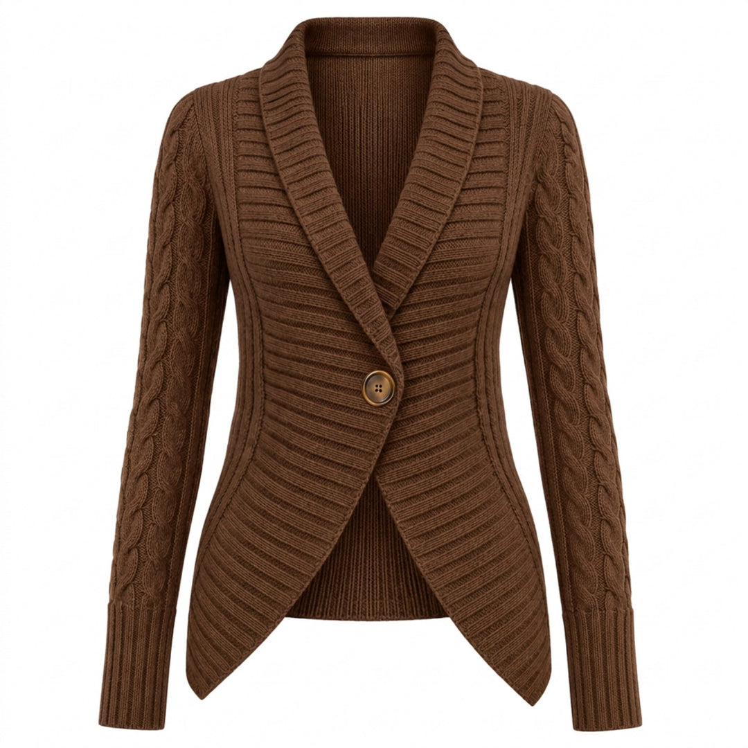Dunkelblaue Vintage-Jacquard-Strickwaren mit klassischem Punktmuster für Damen