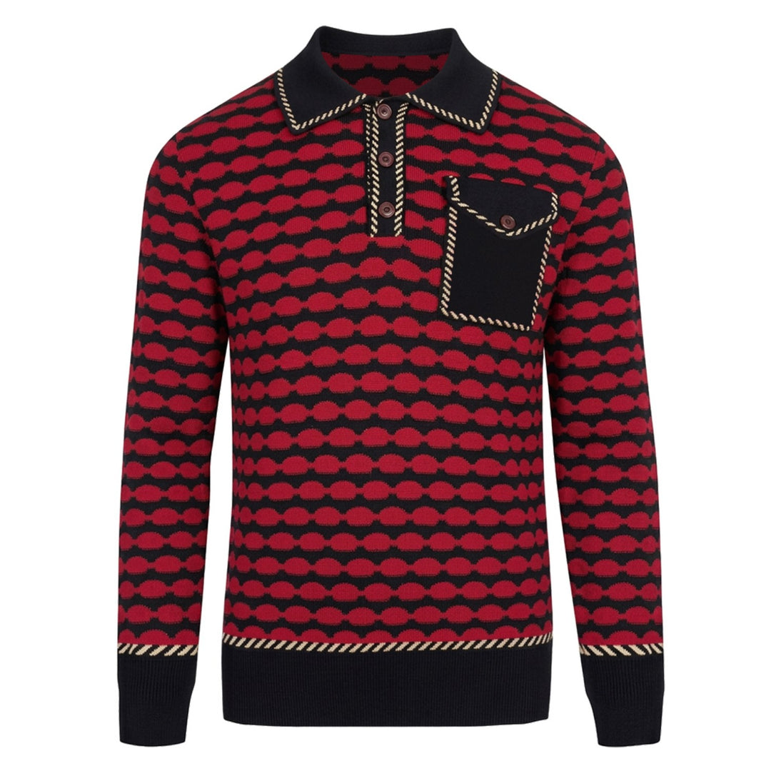 Aprikose gestreifte klassische Vintage-Jacquard-Strickware für Herren