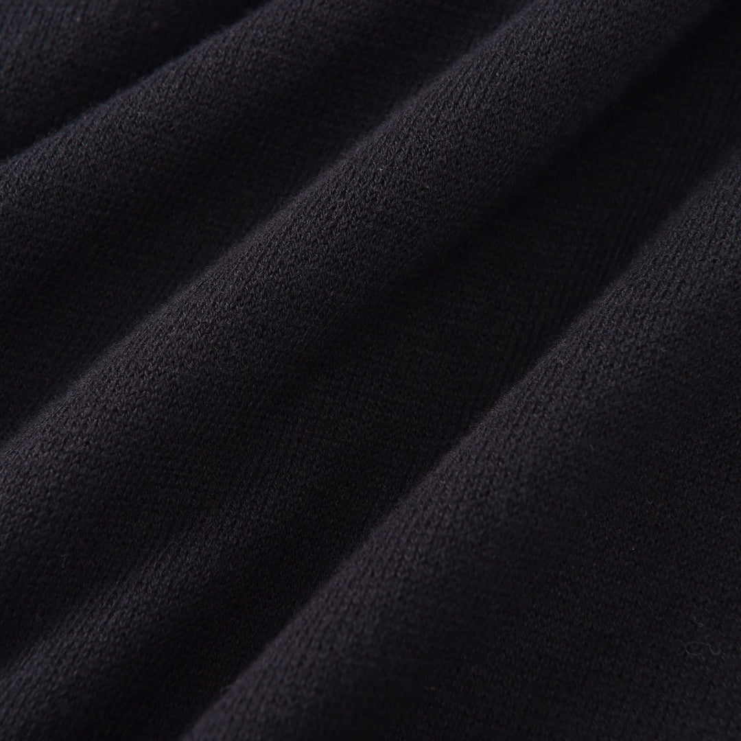 Herre Svart 60-talls Mod Sporty Polo Strikket Cardigan