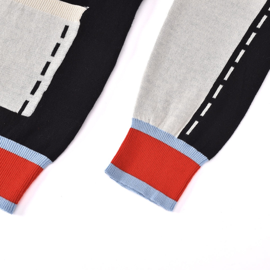 Herre Svart 60-talls Mod Sporty Polo Strikket Cardigan