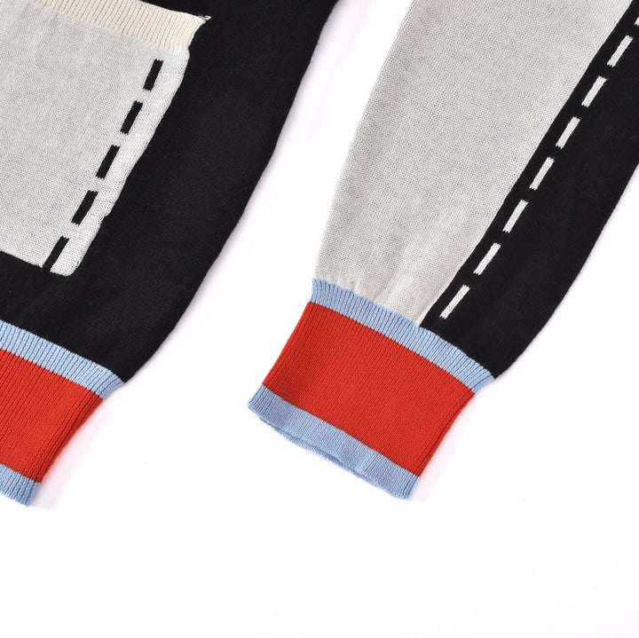 Herre Svart 60-talls Mod Sporty Polo Strikket Cardigan