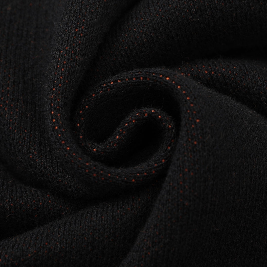 Herre Sort 70-talls Fierce Tiger Kunst Polo Strikket Cardigan