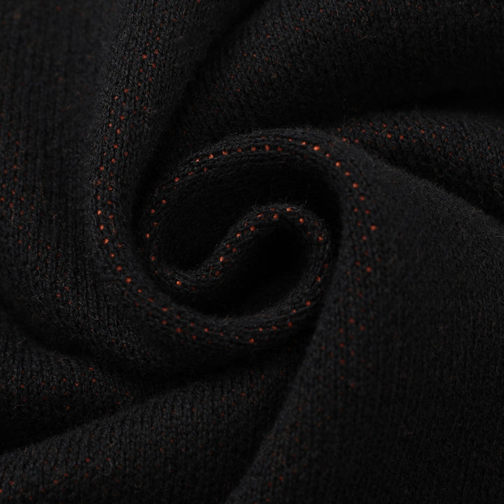 Herre Sort 70-talls Fierce Tiger Kunst Polo Strikket Cardigan