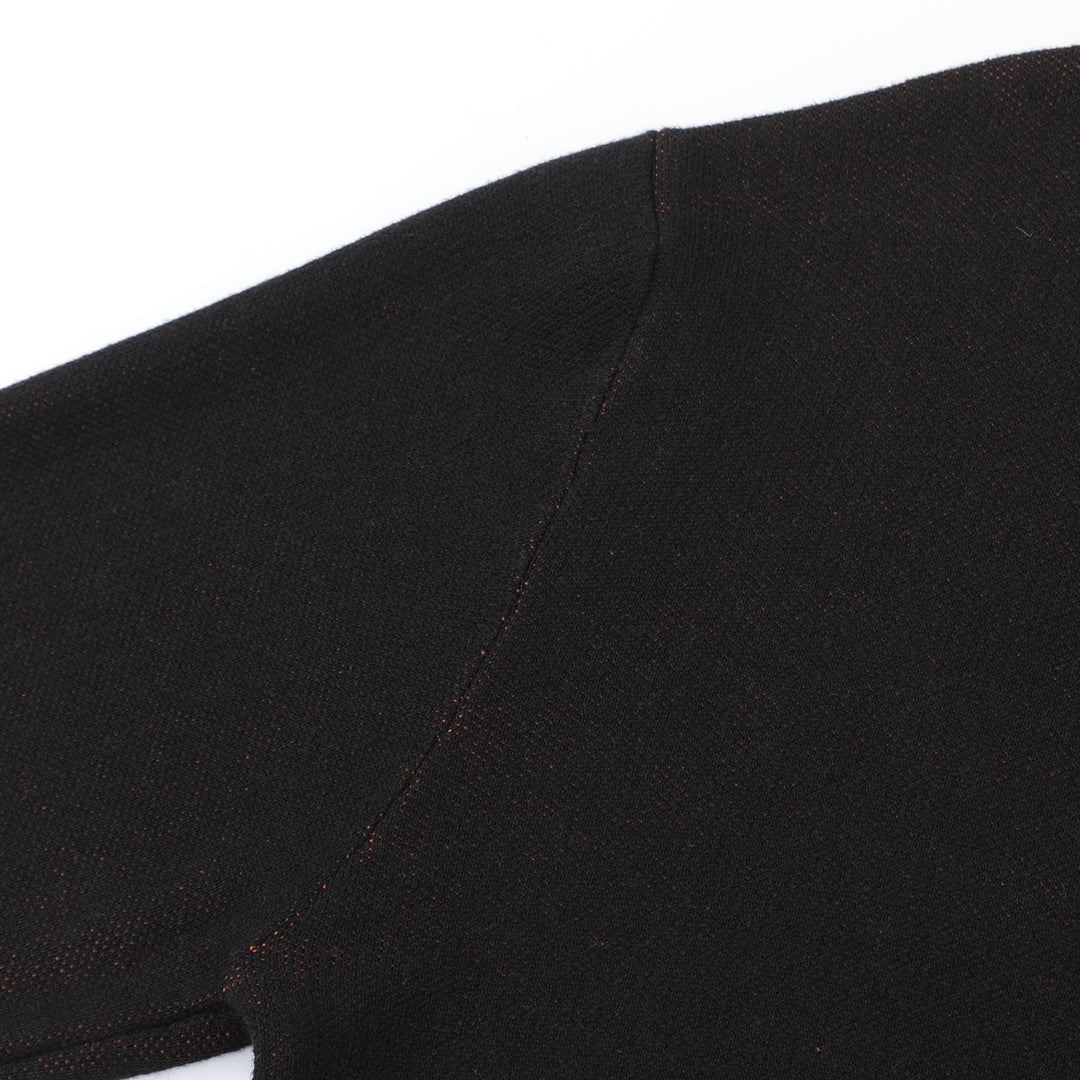 Herre Sort 70-talls Fierce Tiger Kunst Polo Strikket Cardigan