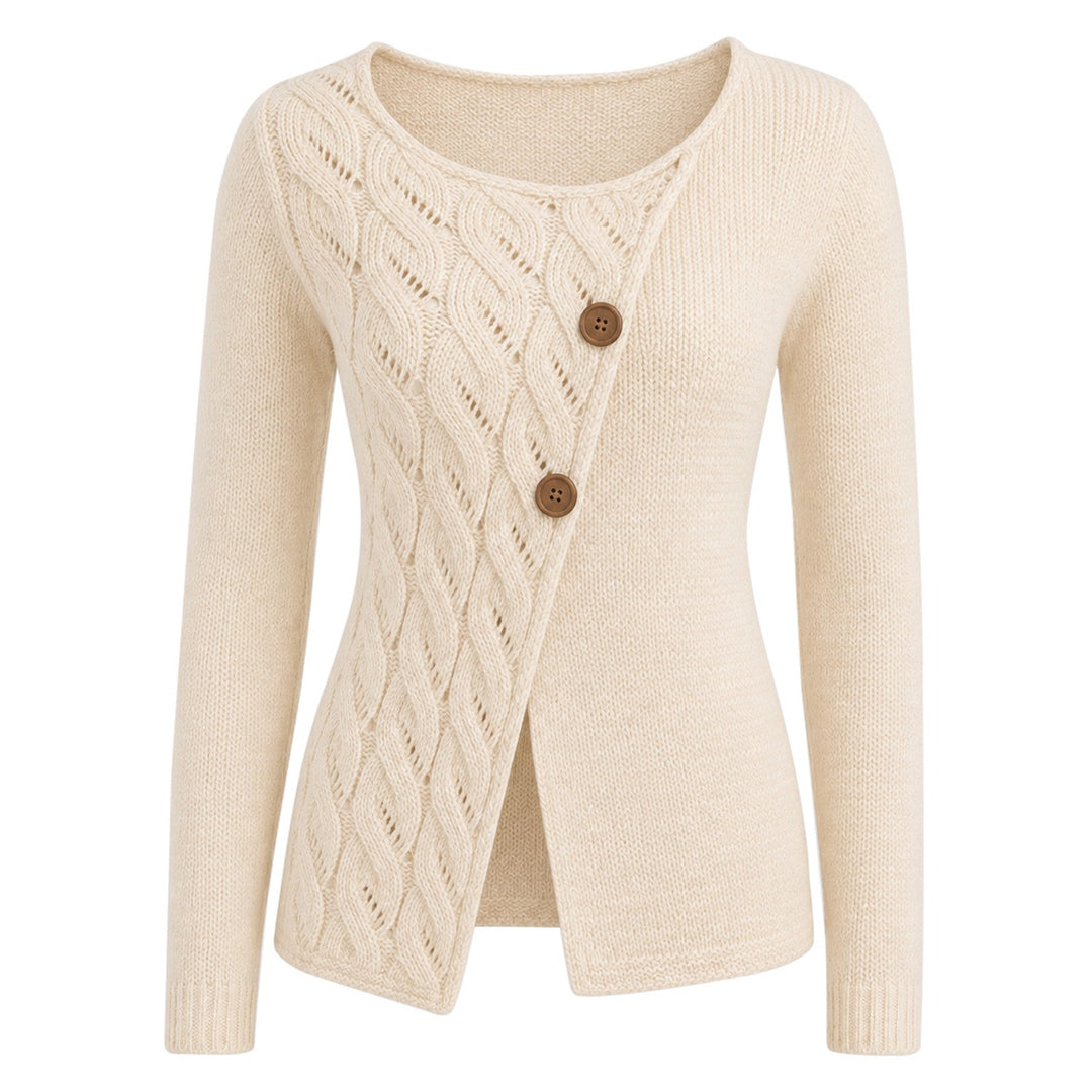 Tricot jacquard bleu foncé Vintage Classic Dot Design pour femmes