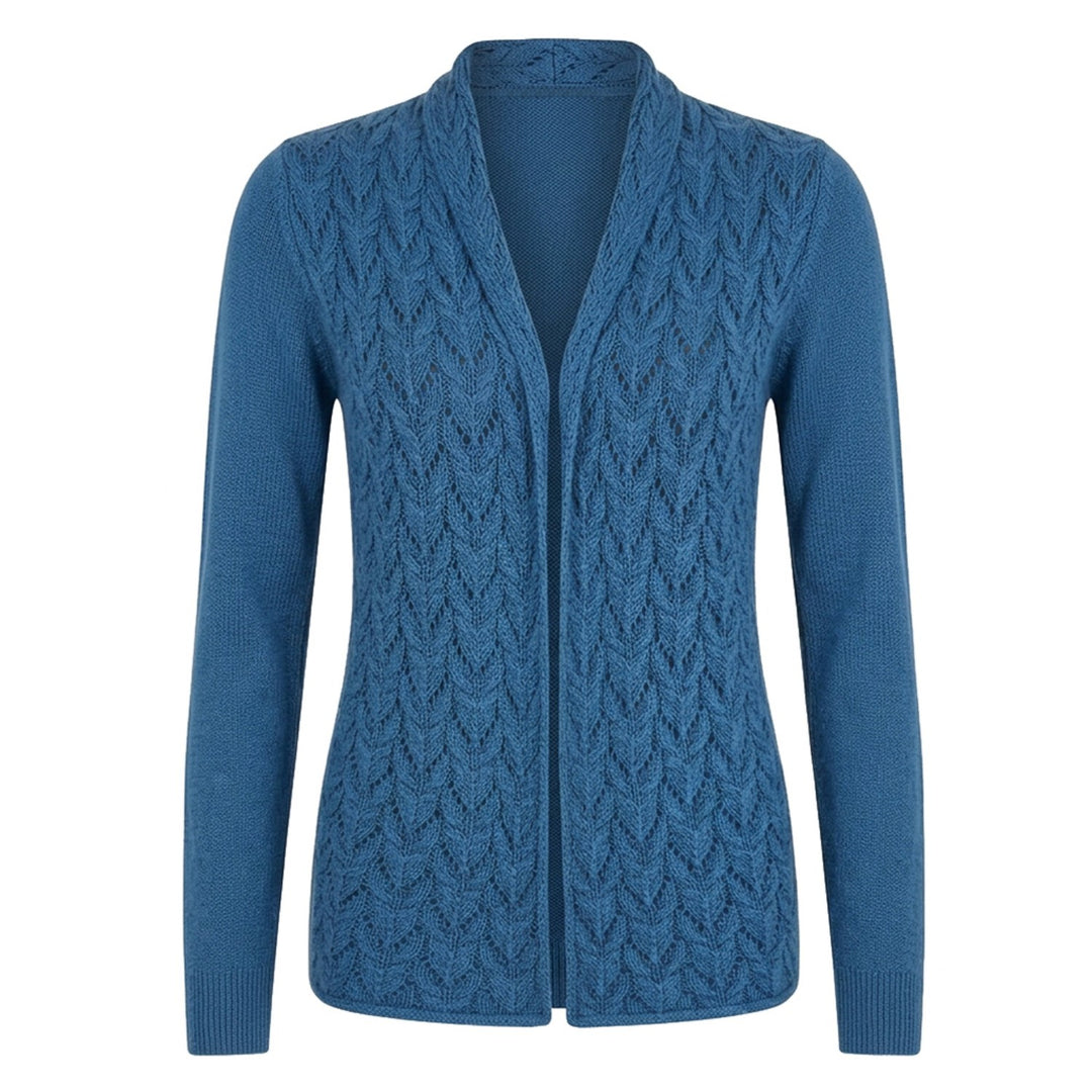 Donkerblauw vintage klassiek stippenontwerp jacquardgebreide dameskleding