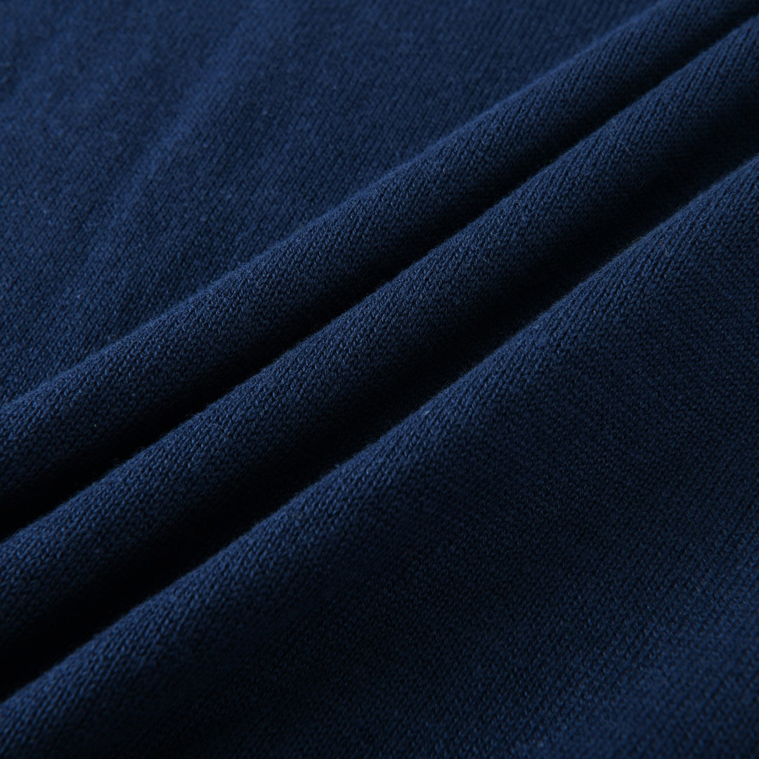 Dame Navyblå 60'er Mod Sommerfugl Jacquardstrikket Sweater