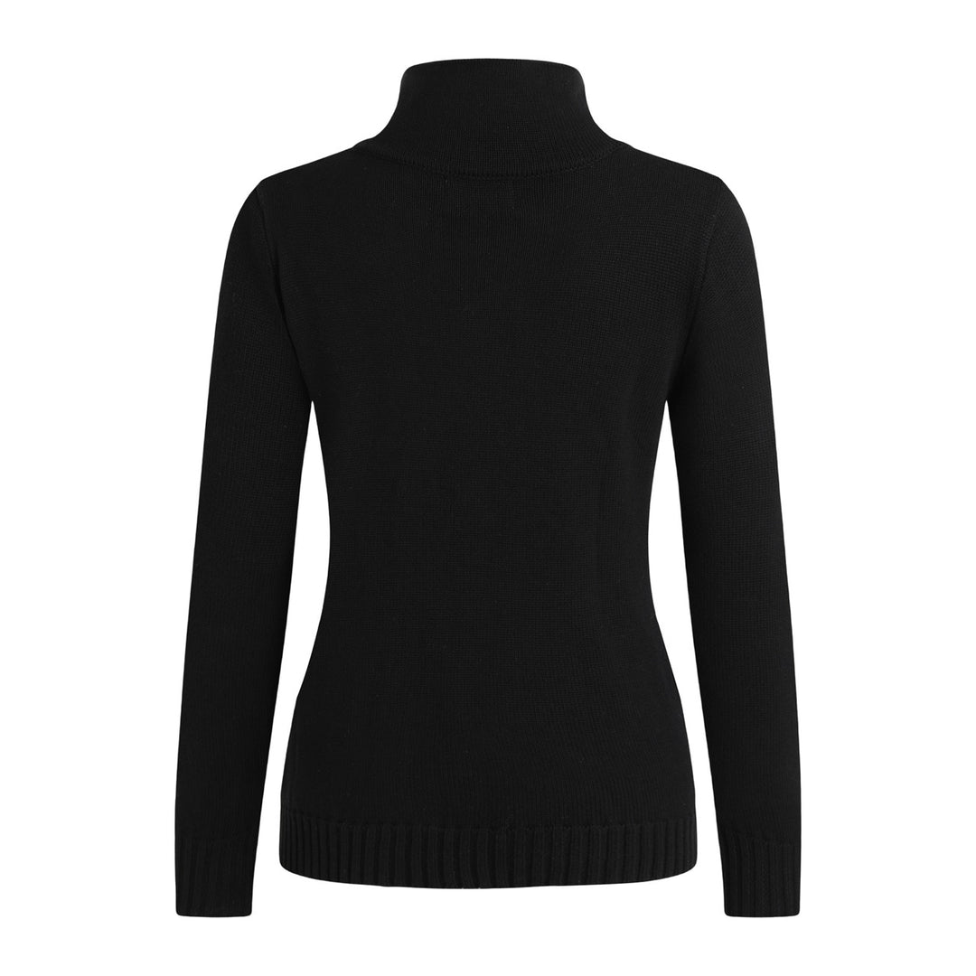 Women's Vintage Black Minimalist Button-Up Knit Cardigan