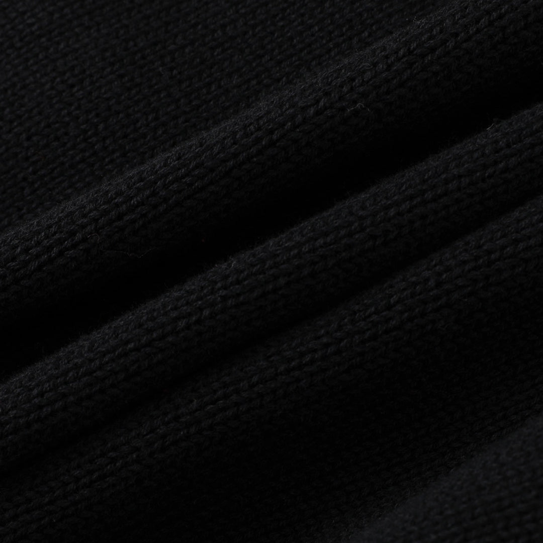 Women's Vintage Black Minimalist Button-Up Knit Cardigan