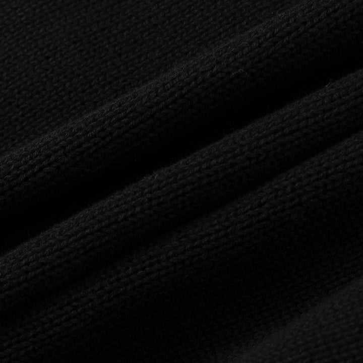 Women's Vintage Black Minimalist Button-Up Knit Cardigan