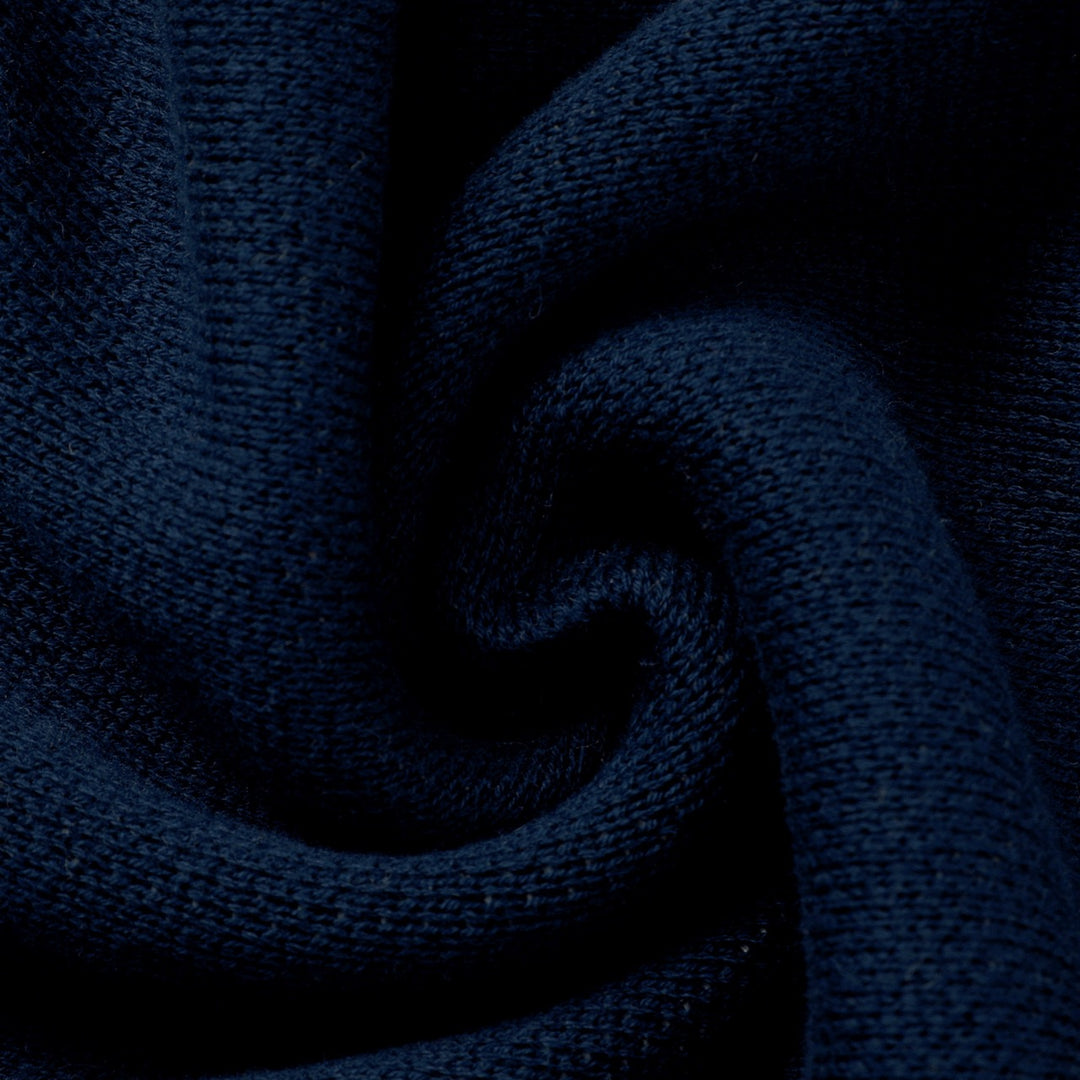 Maglione da donna blu navy anni '60 a righe nautiche con scollo a V stile collegiale
