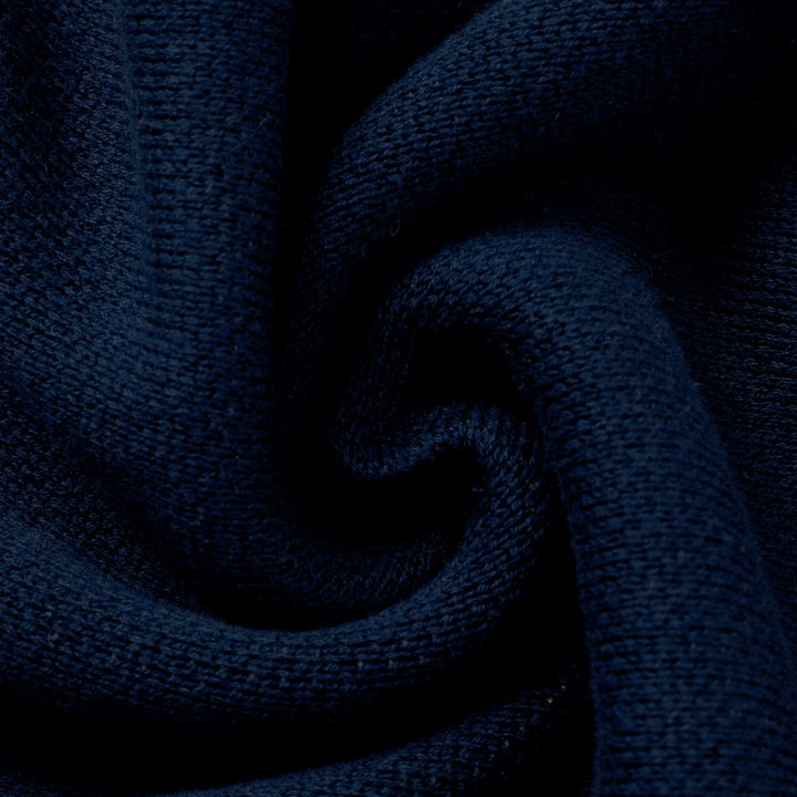 Maglione da donna blu navy anni '60 a righe nautiche con scollo a V stile collegiale