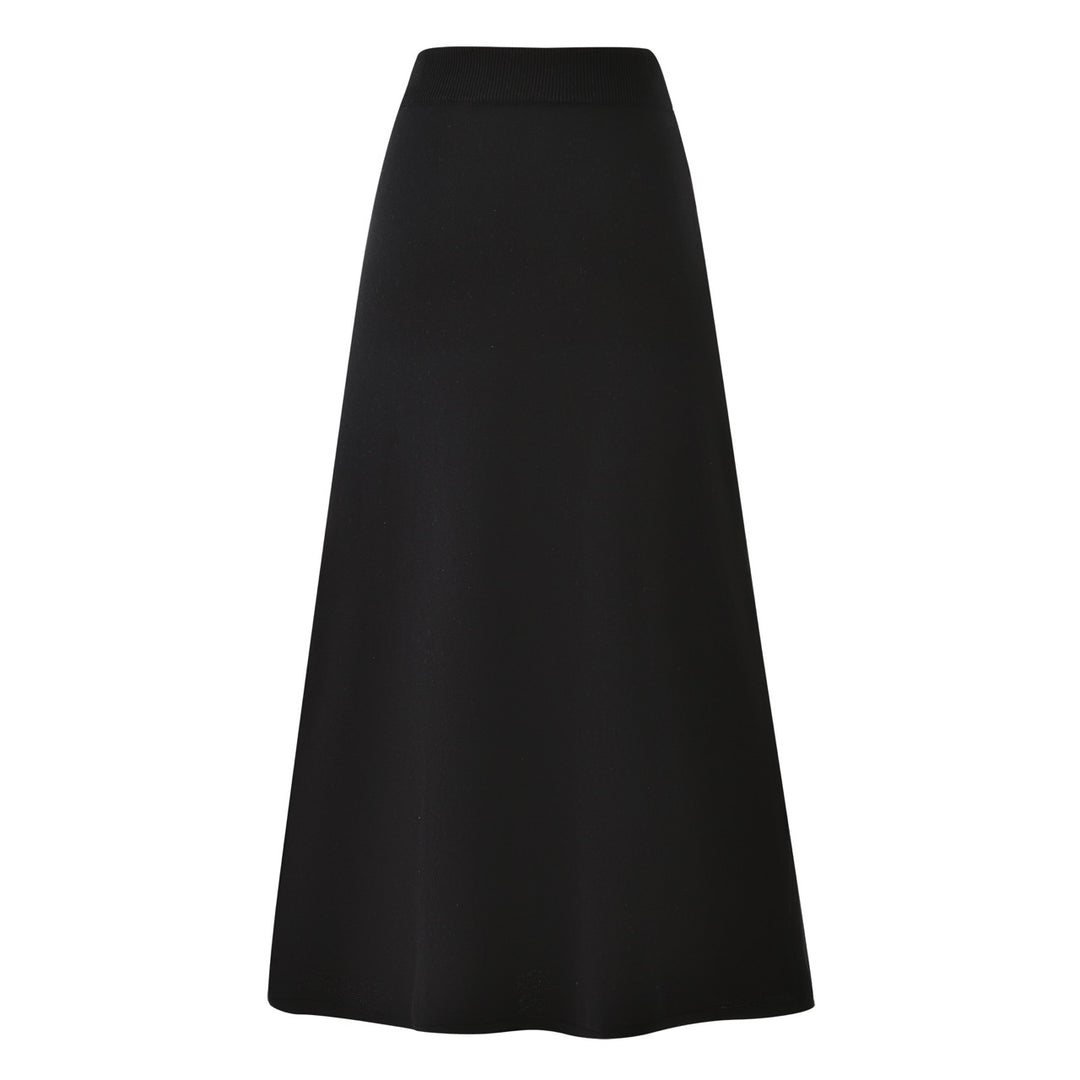 Dame Sort 60'er Boheme Jacquard Striknederdel