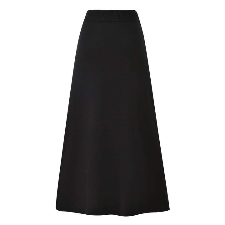 Dame Sort 60'er Boheme Jacquard Striknederdel