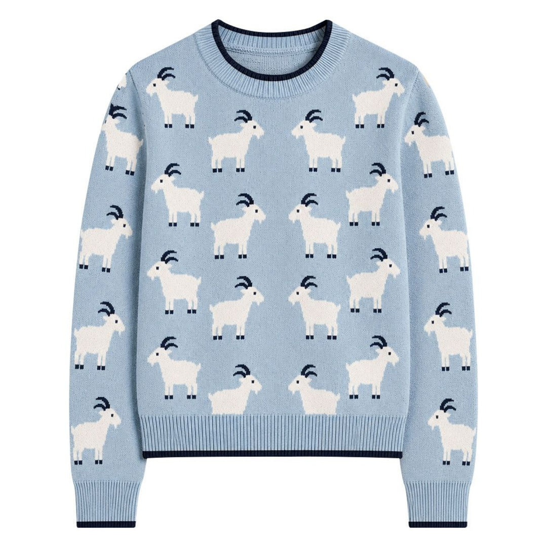 Damen Vintage-Strickware mit Kolibri-Stickerei