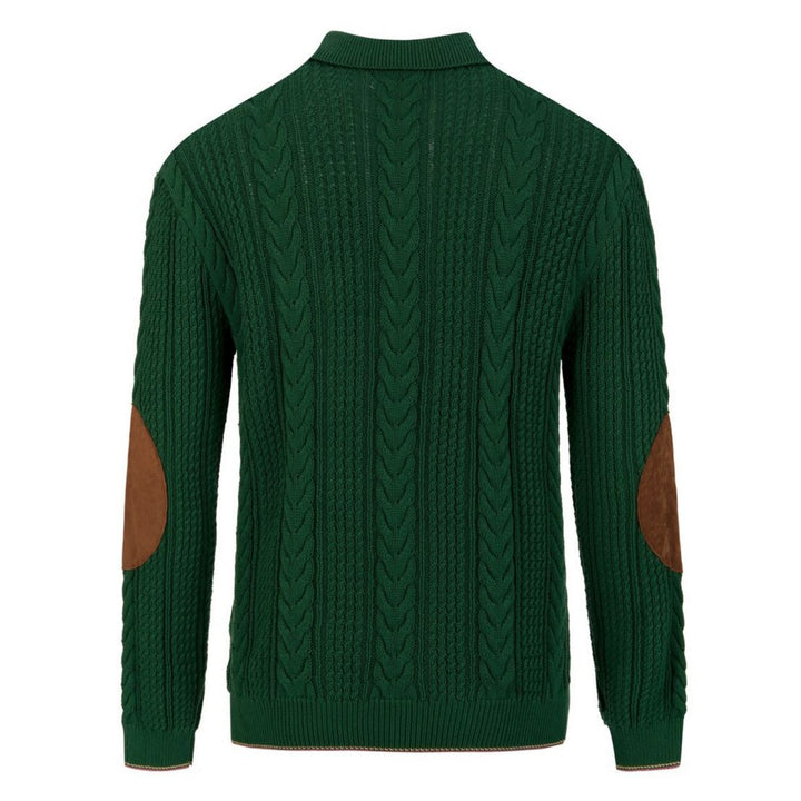 Abrikosstribet klassisk Jacquard Polo til mænd
