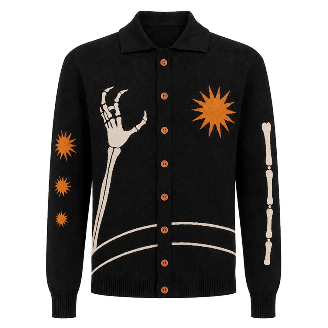 Abrikosstribet klassisk Jacquard Polo til mænd