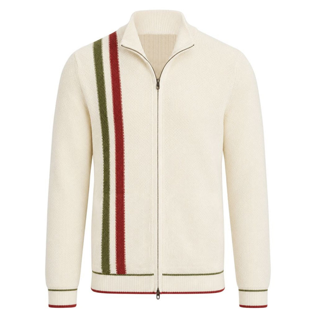 Abrikosstribet klassisk vintage jacquardstrik til mænd