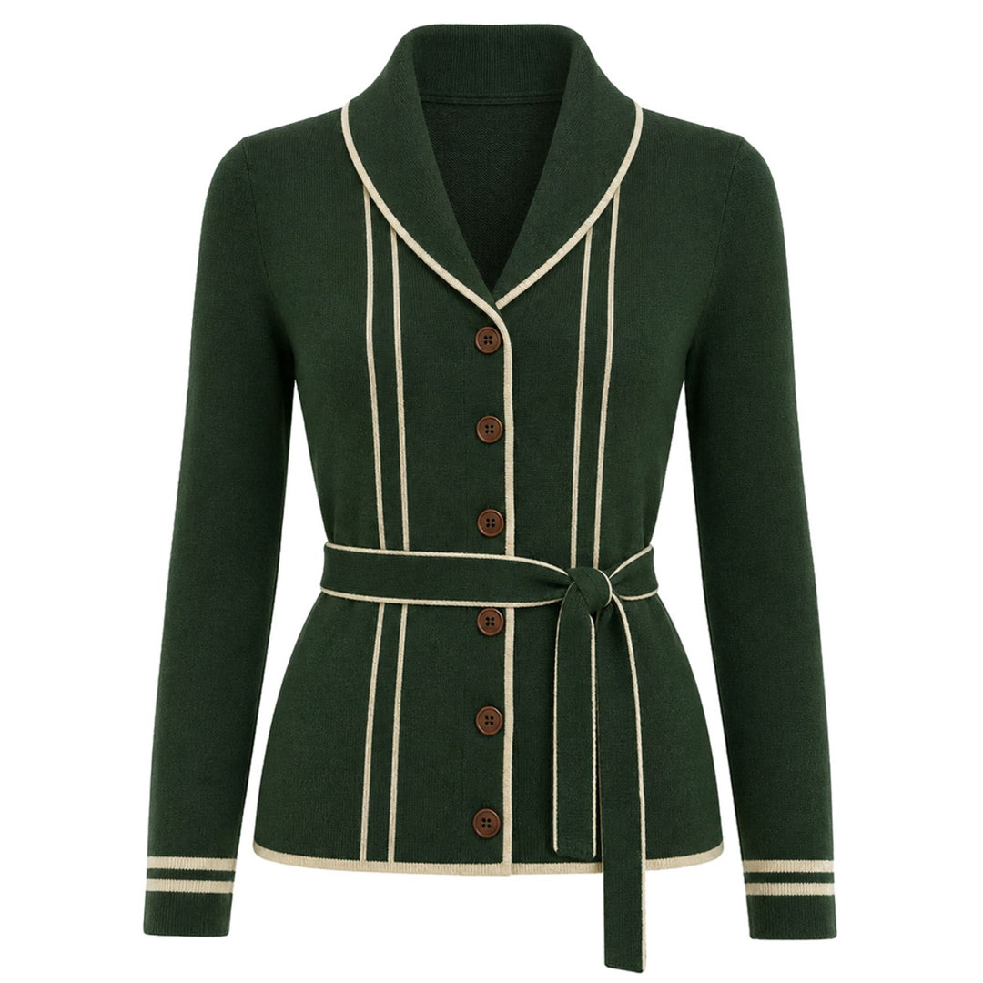 Dame vintage striktrøje med kolibri broderi