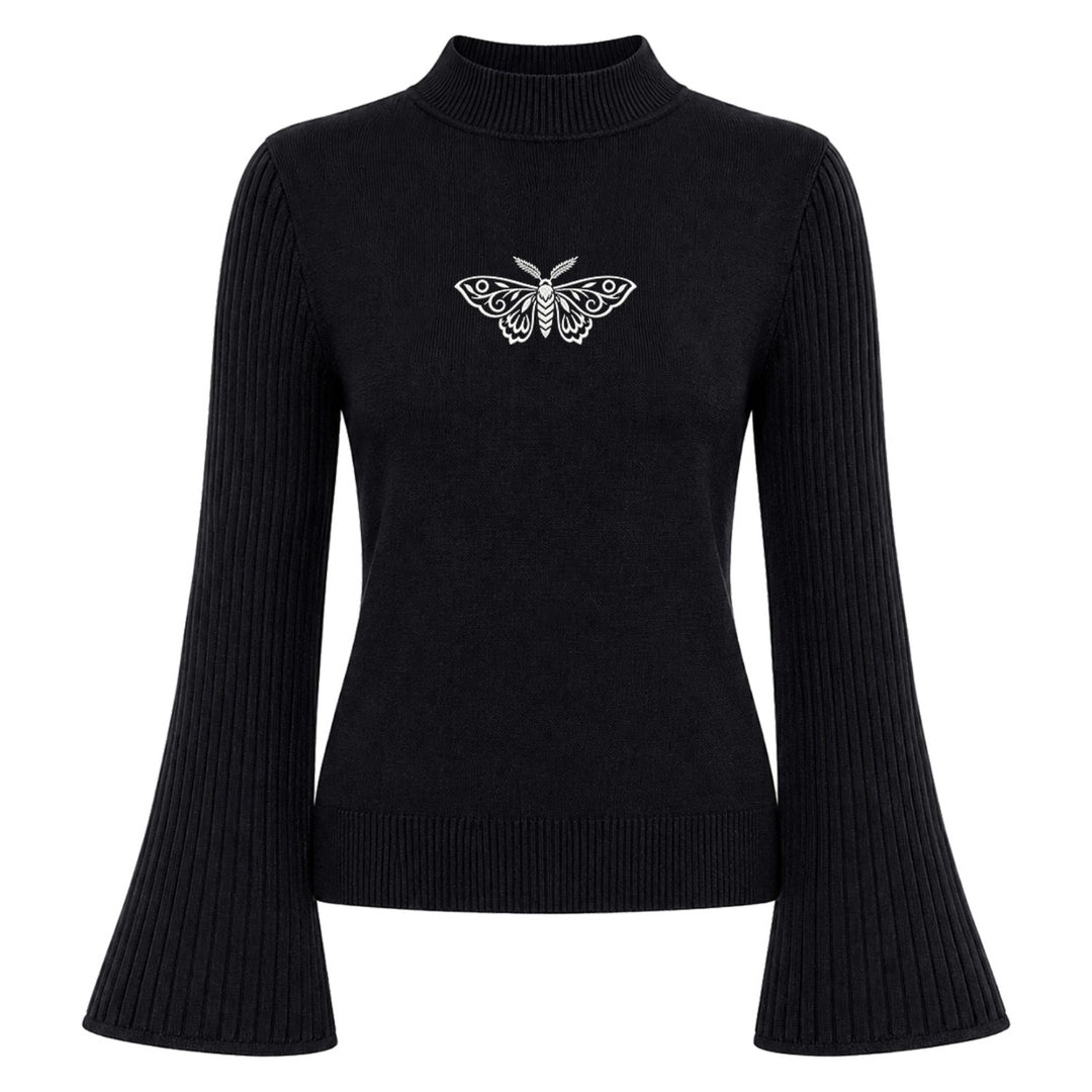 Maglione Jacquard da Donna con Motivo Barboncino Vintage Streetwear