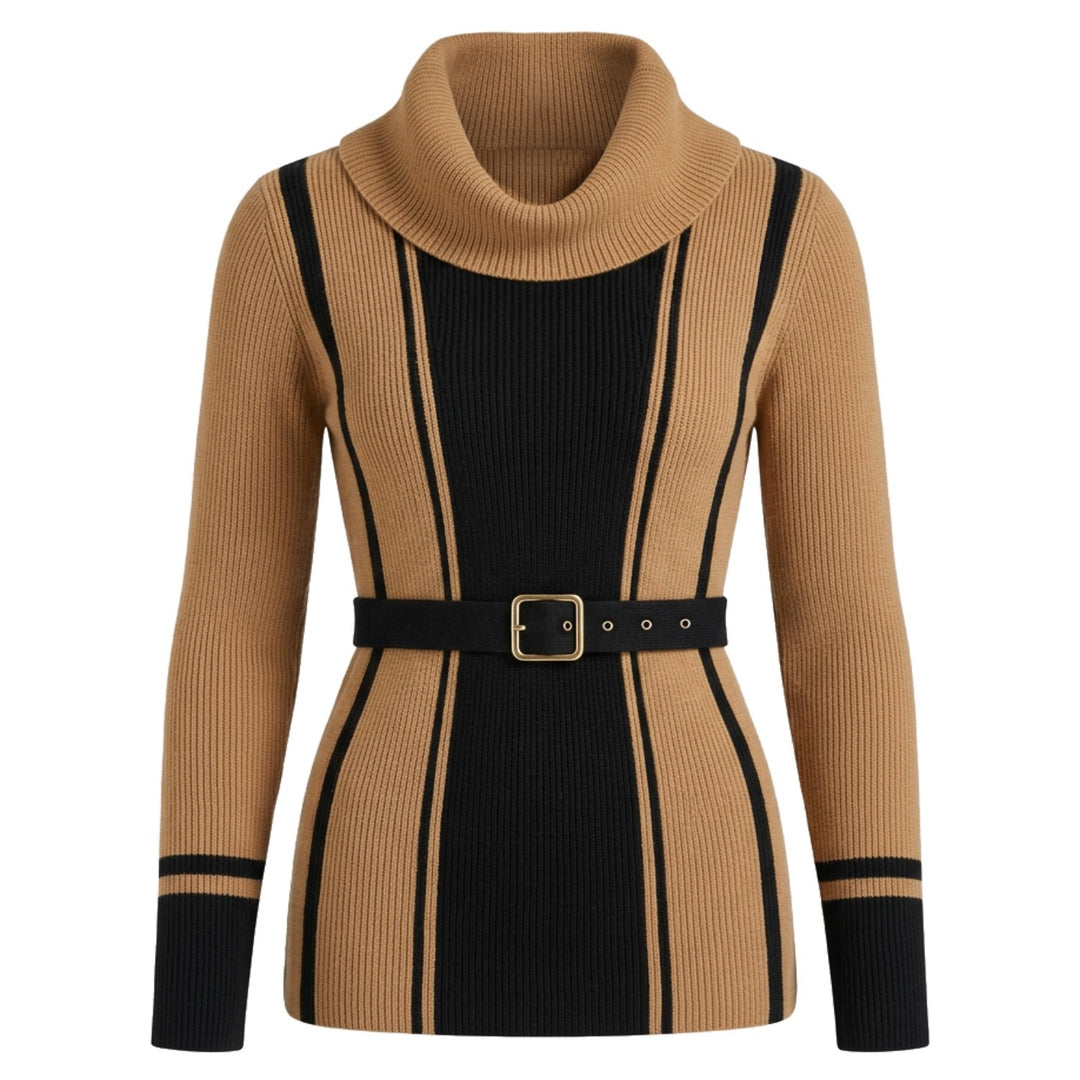 Dame Vintage Puddel Kunst Streetwear Jacquard Strikkegenser