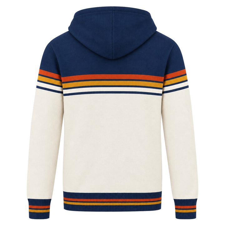 Herre Beige 70-talls Sporty Collegiate Hette Strikket Cardigan