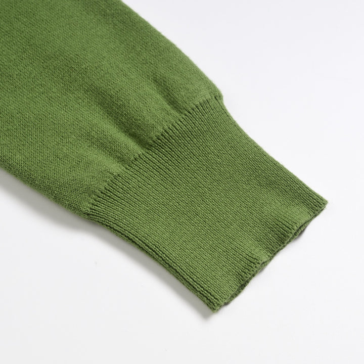 Dame Grøn 70'er Vintage Fantasifuld Landlig Dyre Jacquardstrikket Sweater