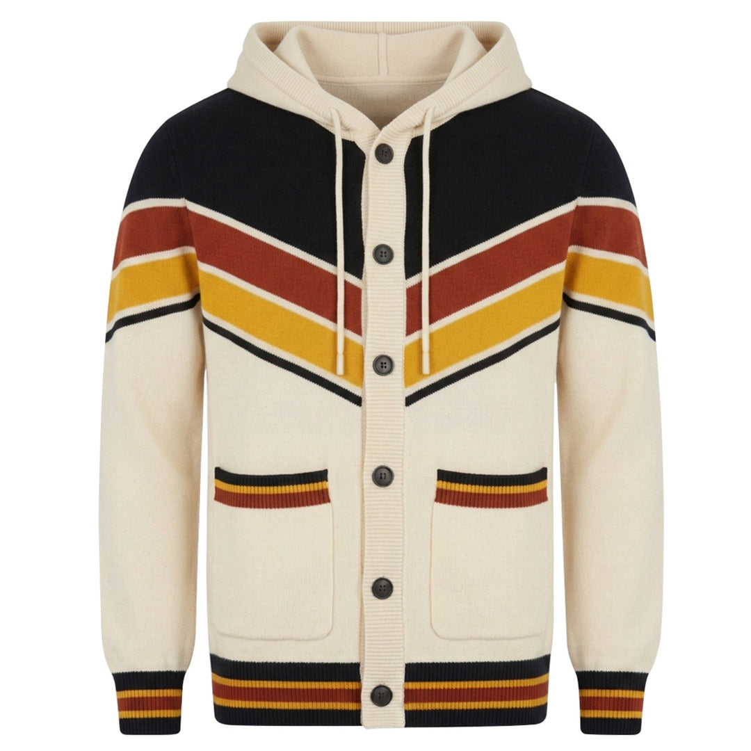 Sweater jacket jacquard tigre jaune pour homme