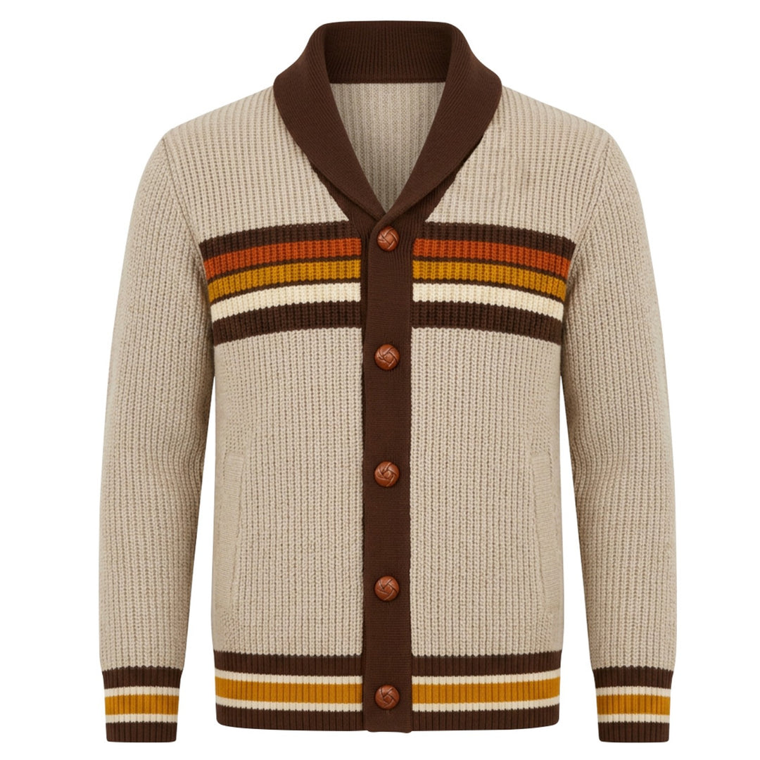 Sweater jacket jacquard tigre jaune pour homme
