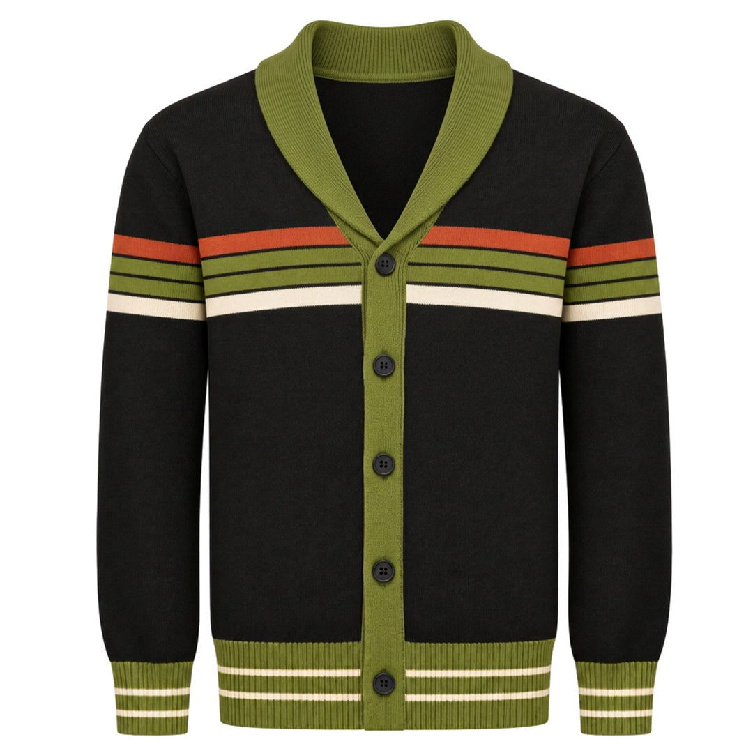Sweater jacket jacquard tigre jaune pour homme