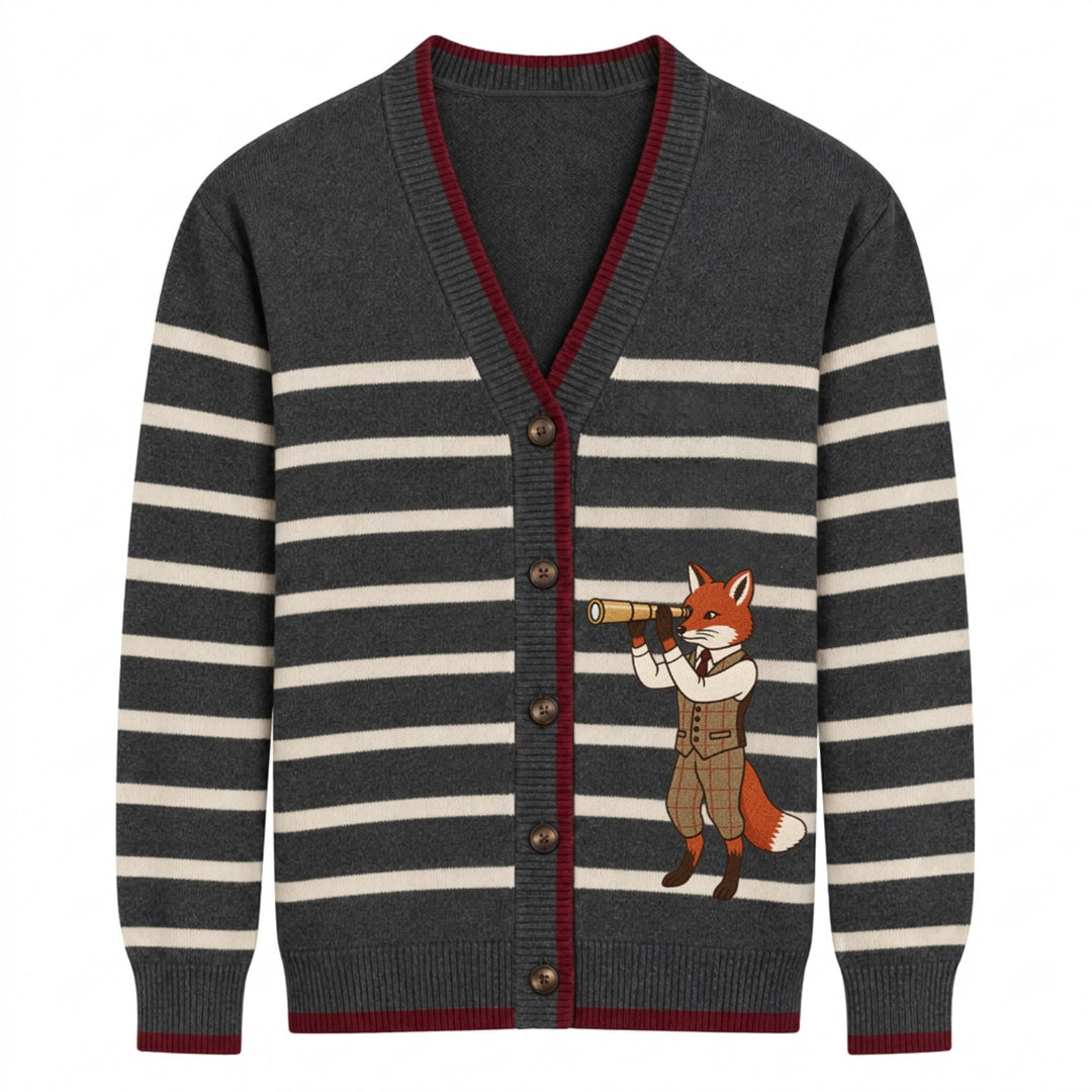 Sweater jacket jacquard tigre jaune pour homme