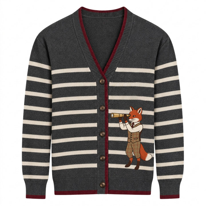 Gele tijgerjacquard herensweaterjas
