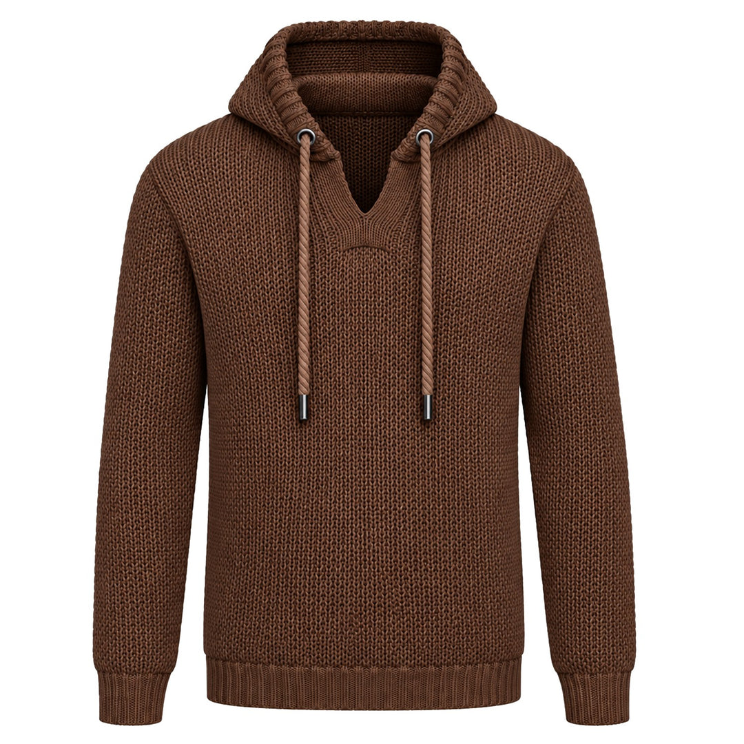 Herre 70'er Retro Sort Fransk Bulldog Jacquard Striktrøje