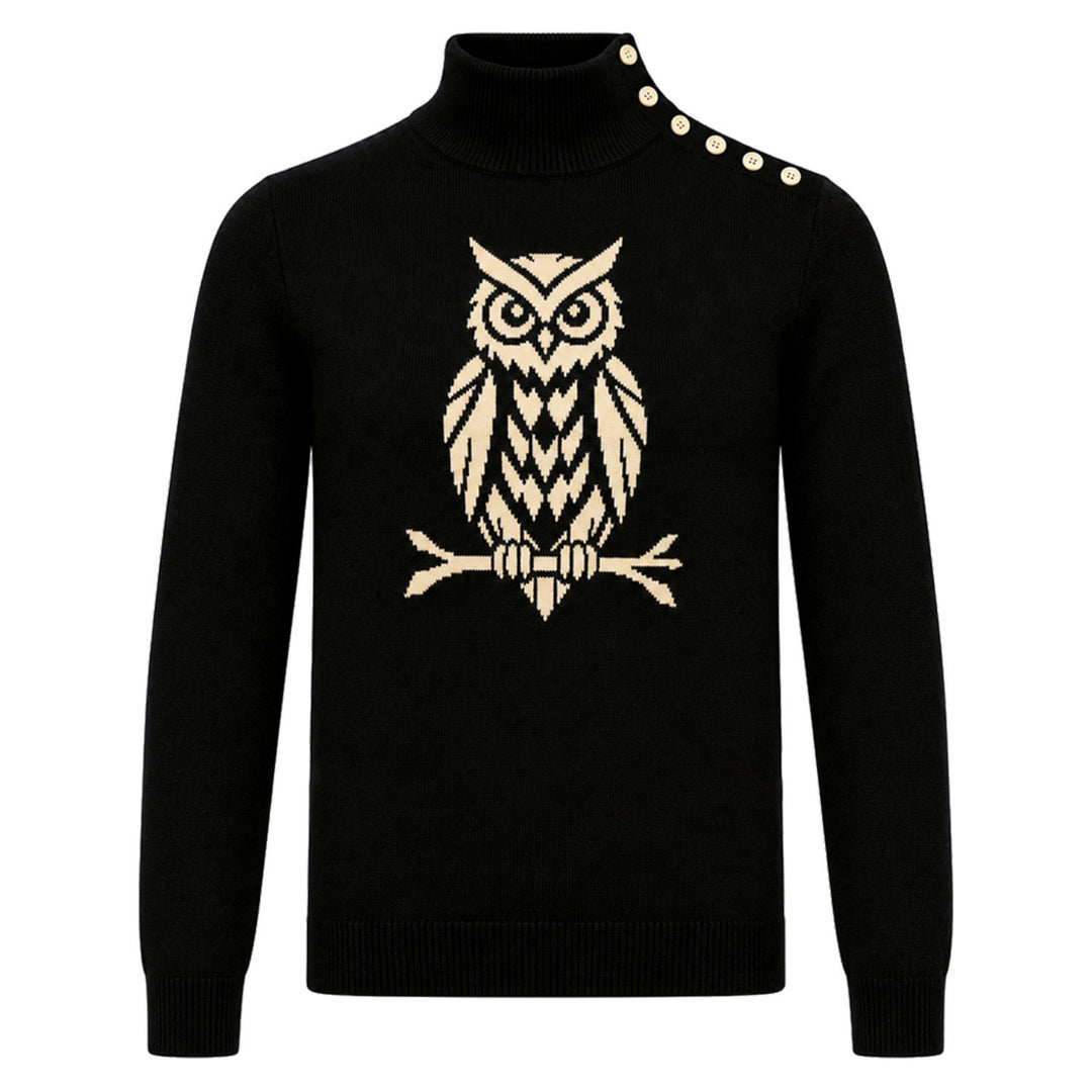 Herre Vintage Brun Klassisk Ternet Jacquard Strikket Cardigan