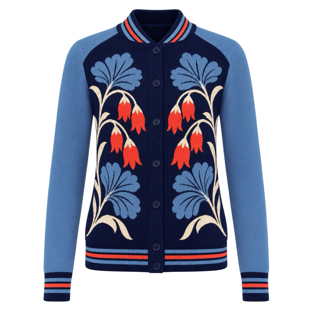 Γυναικεία Vintage Πλεκτή Μπλούζα Jacquard με Σχέδιο Poodle Streetwear