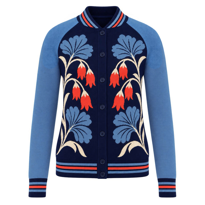 Dame Vintage Puddel Kunst Streetwear Jacquard Striktrøje