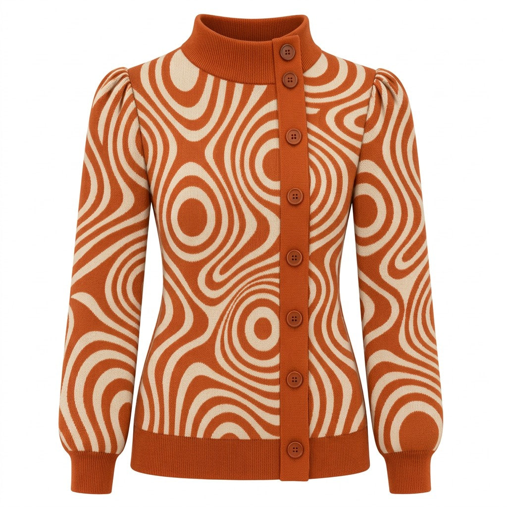 Dames Vintage Poedel Art Streetwear Jacquard Breisel
