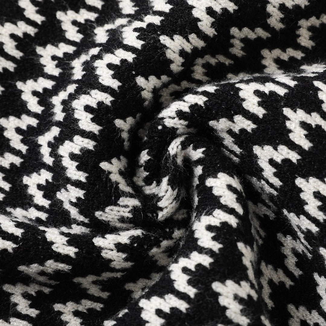 Herre Retro Svart 70-talls Klassisk Stripet Jacquardstrikket Cardigan