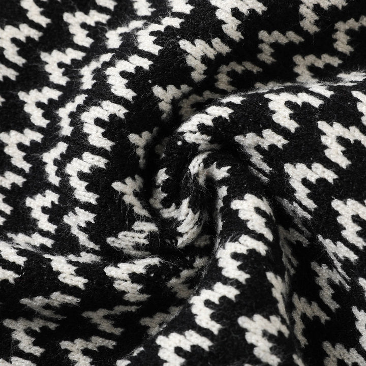 Herre Retro Svart 70-talls Klassisk Stripet Jacquardstrikket Cardigan