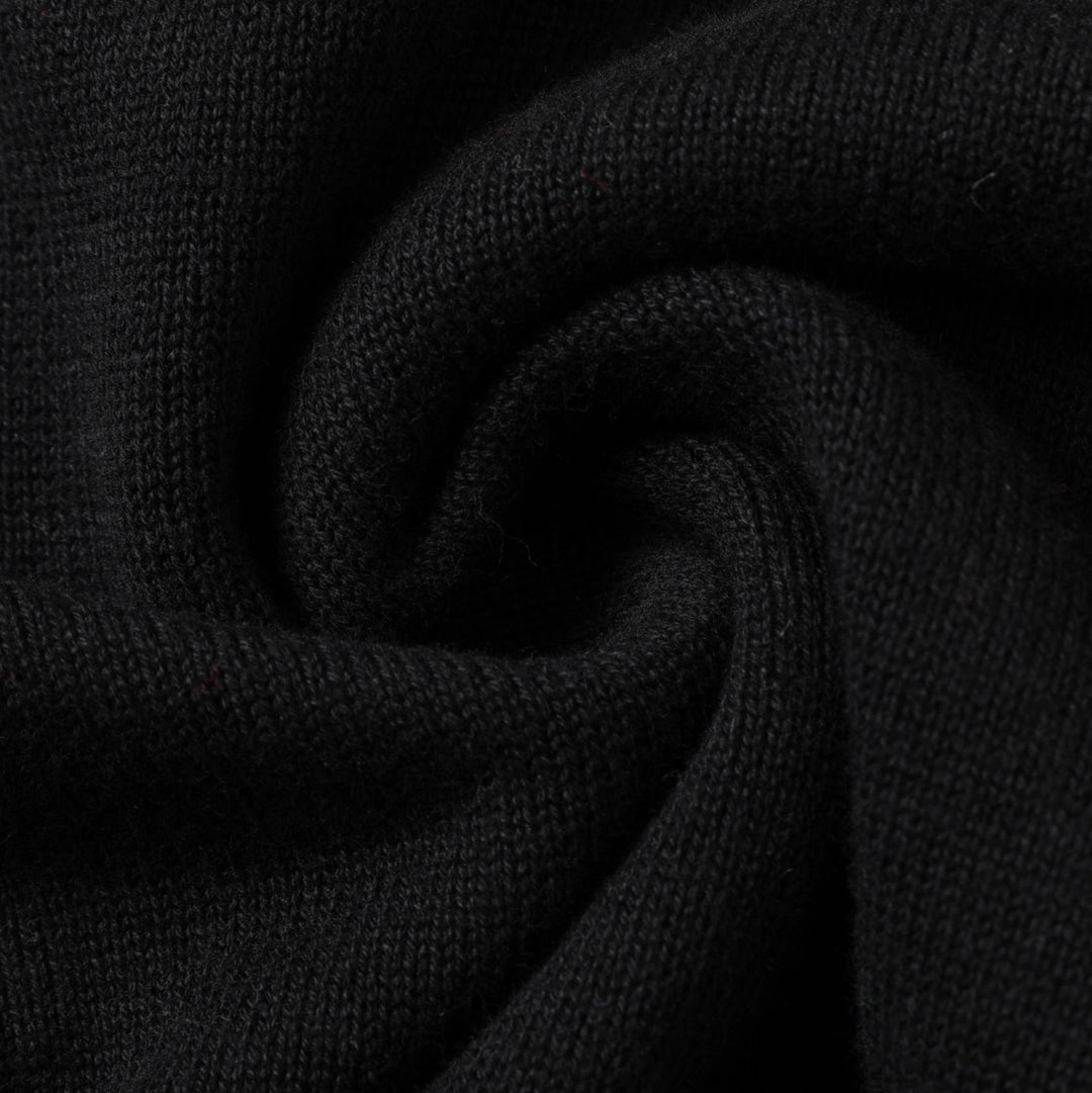 Maglione jacquard retrò anni '70 nero con Bulldog Francese da uomo