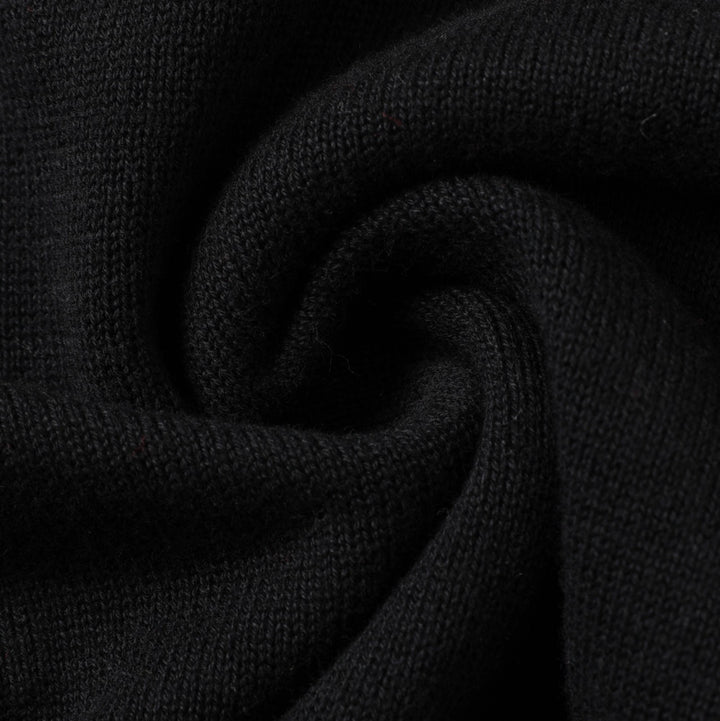 Maglione jacquard retrò anni '70 nero con Bulldog Francese da uomo