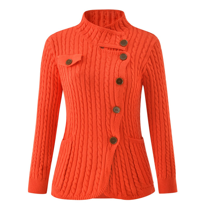 Dames Britse Oranje Vintage Art Jacquard Gebreid Vest