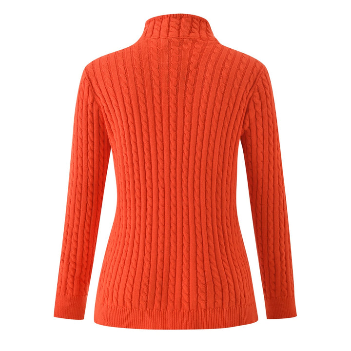 Dames Britse Oranje Vintage Art Jacquard Gebreid Vest